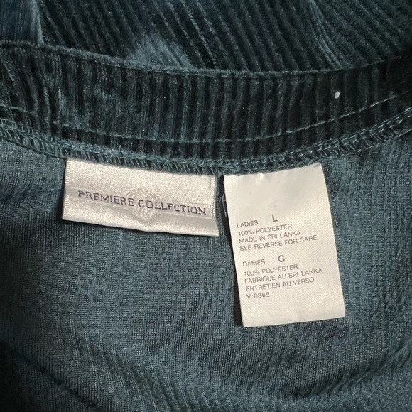 Teal Velvet Cardigan size large - Picture 3 of 4